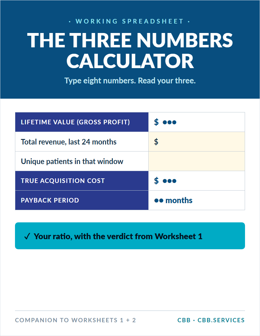 The Three Numbers Calculator spreadsheet
